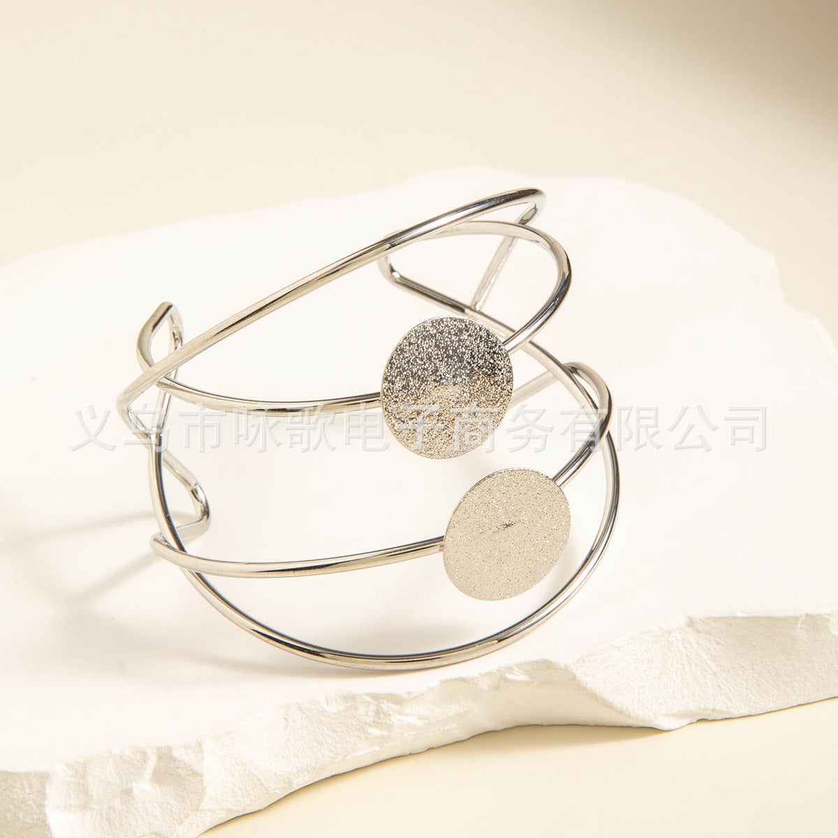 Wholesale  geometric irregular CCB gold and silver bracelet