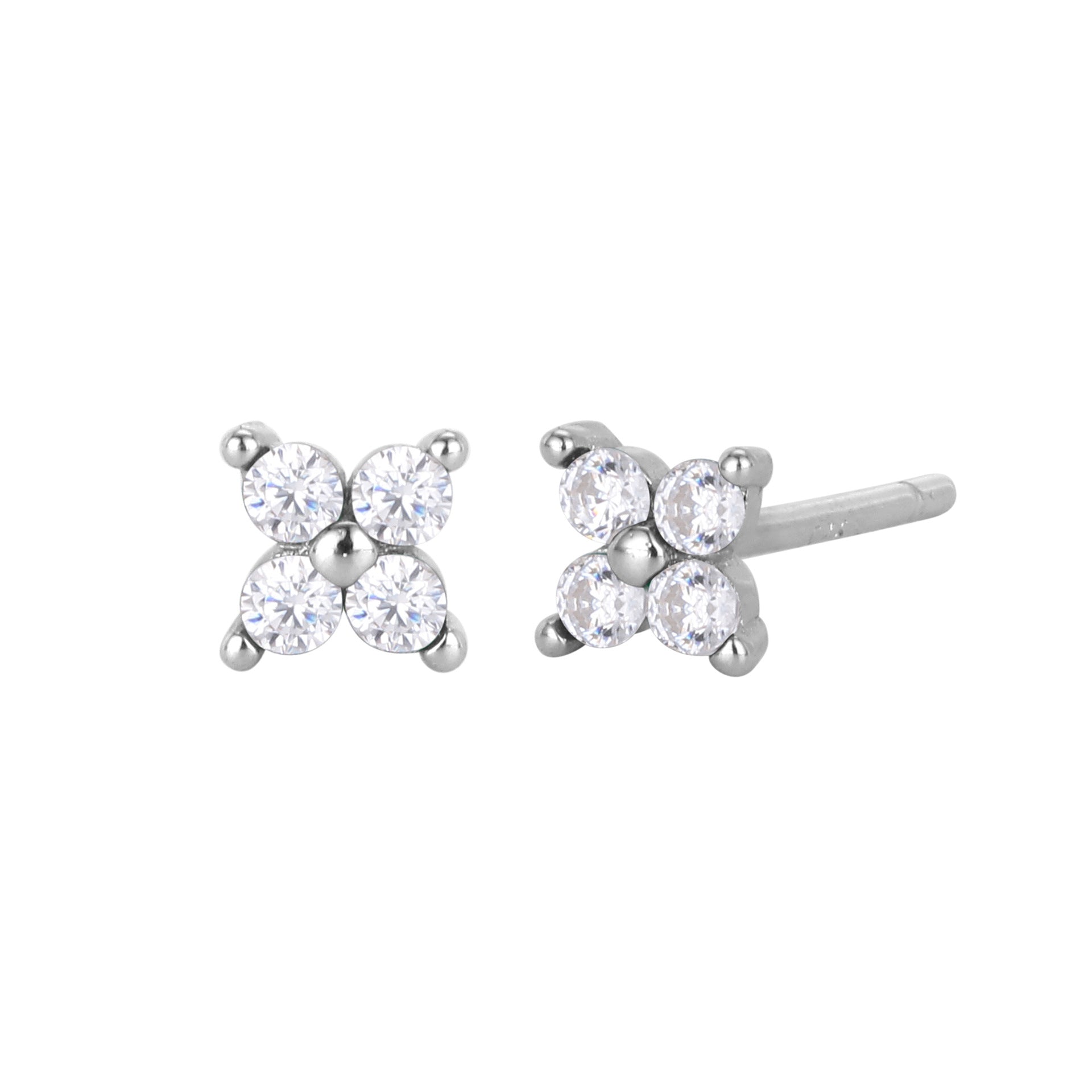 Wholesale S925 Sterling Silver Earrings Flower Star Earrings Inlaid with Zircon Earrings Colored Diamond Earrings ACC-ES-HRB005