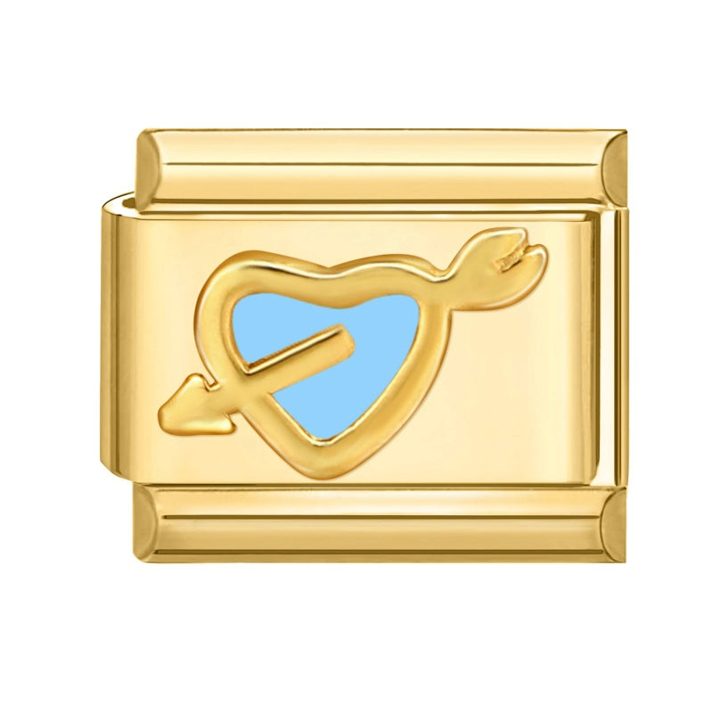 Wholesale Italian Charm Bracelet 9mm DIY Splicing Gold Creative Pattern Stainless Steel Composable Bracelet