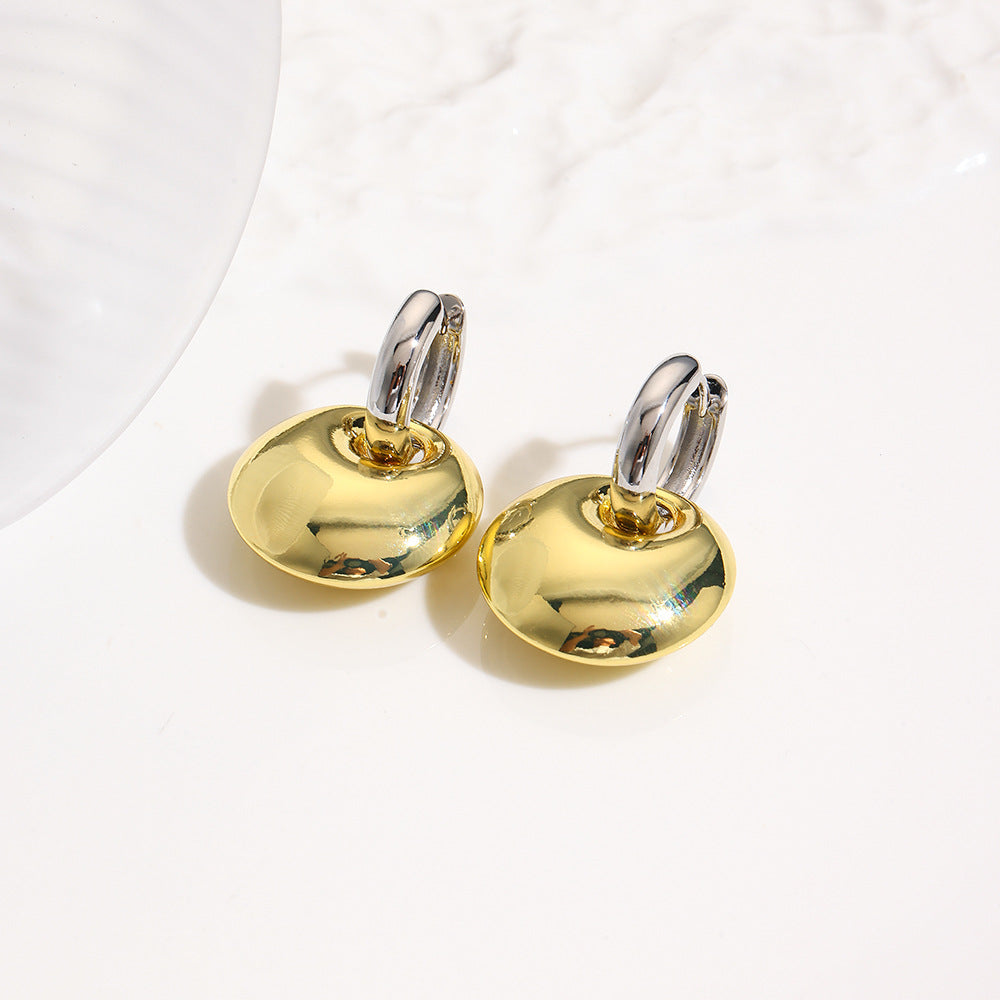 Wholesale  plated 18k hollow smooth round earrings