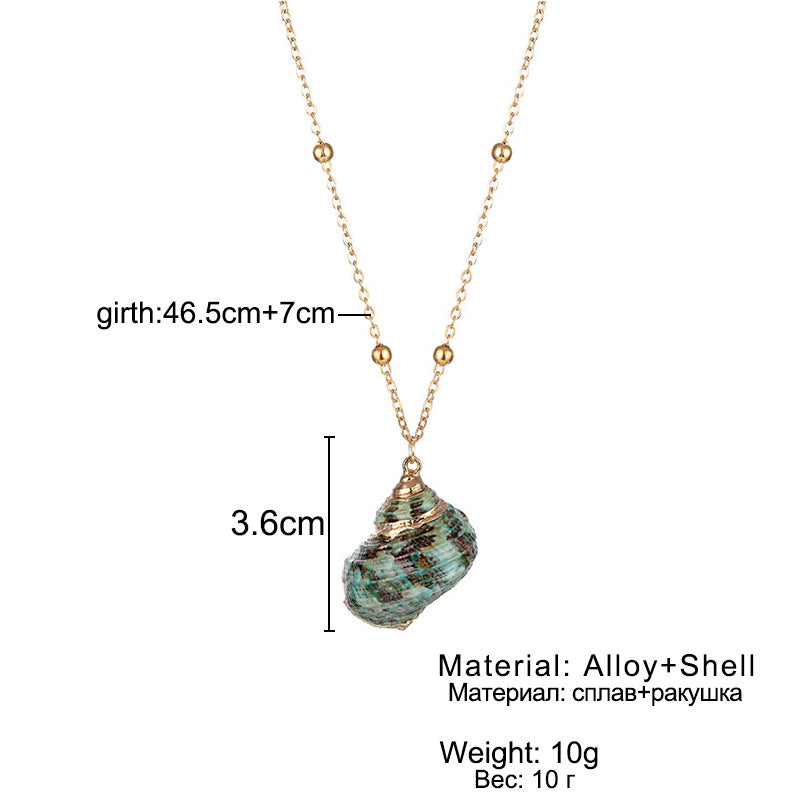 Wholesale Beach shell gold-plated conch necklace