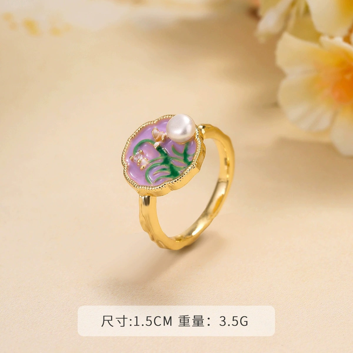 Wholesale  Oil Painting Vintage Ring  Oil Drop Opening Ring Adjustable Ring