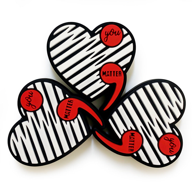 Wholesale 10pcs Silicone Cartoon Love Comma Focal Beads ACC-BDS-WDX112