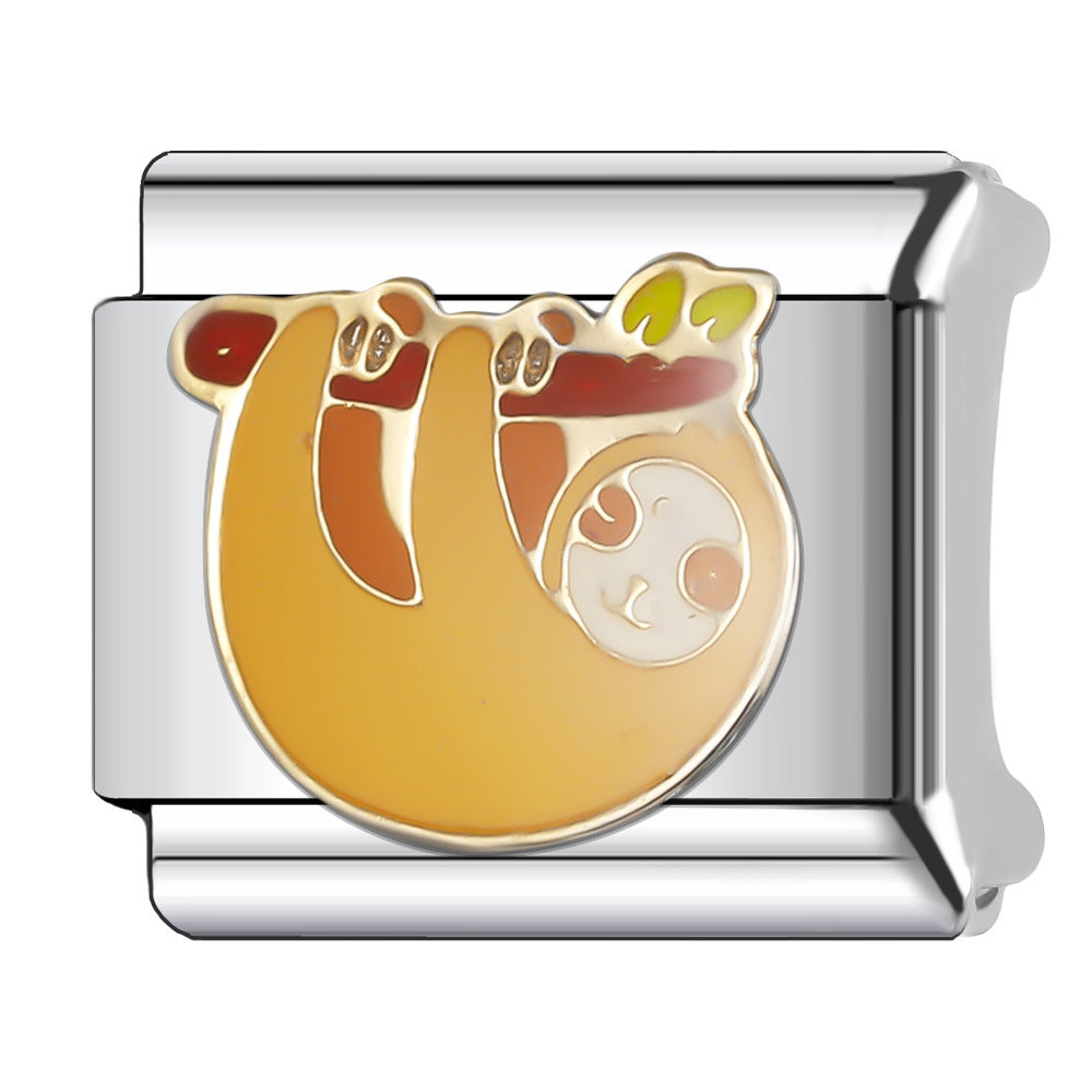 Wholesale Italian Charm Bracelet 9mm DIY Splicing Cute Cartoon Animal Stainless Steel Composable Bracelet