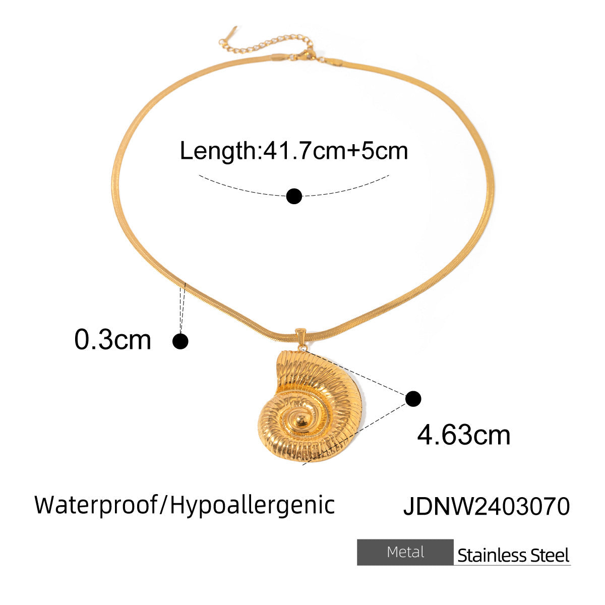 Wholesale stainless steel conch necklace pearl earrings zircon earrings