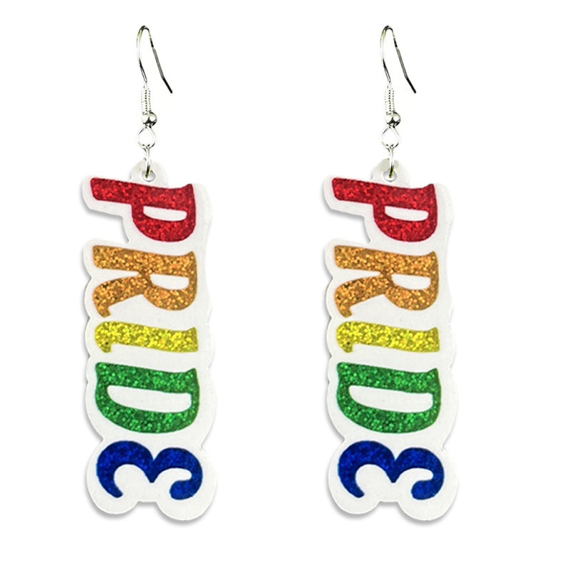 Wholesale Rainbow Crowd Element Colorful Earrings