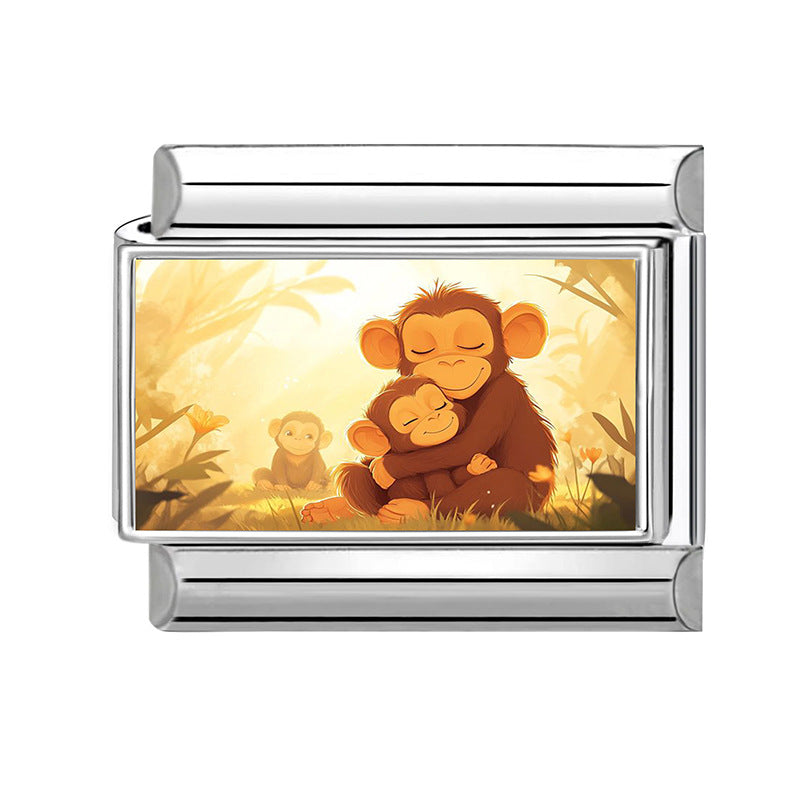 Wholesale Cartoon Monkey Modular Bracelet Stainless Steel Jewelry Accessory Gift Idea