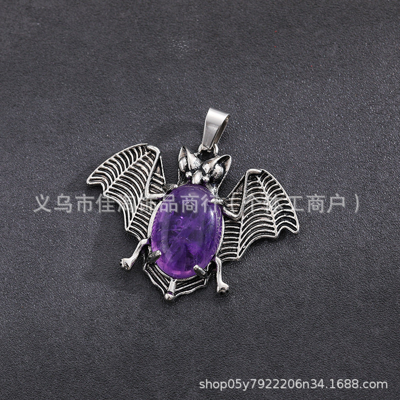 Wholesale  Necklace Natural Stone Pendant Amethyst Pink Crystal Pendant