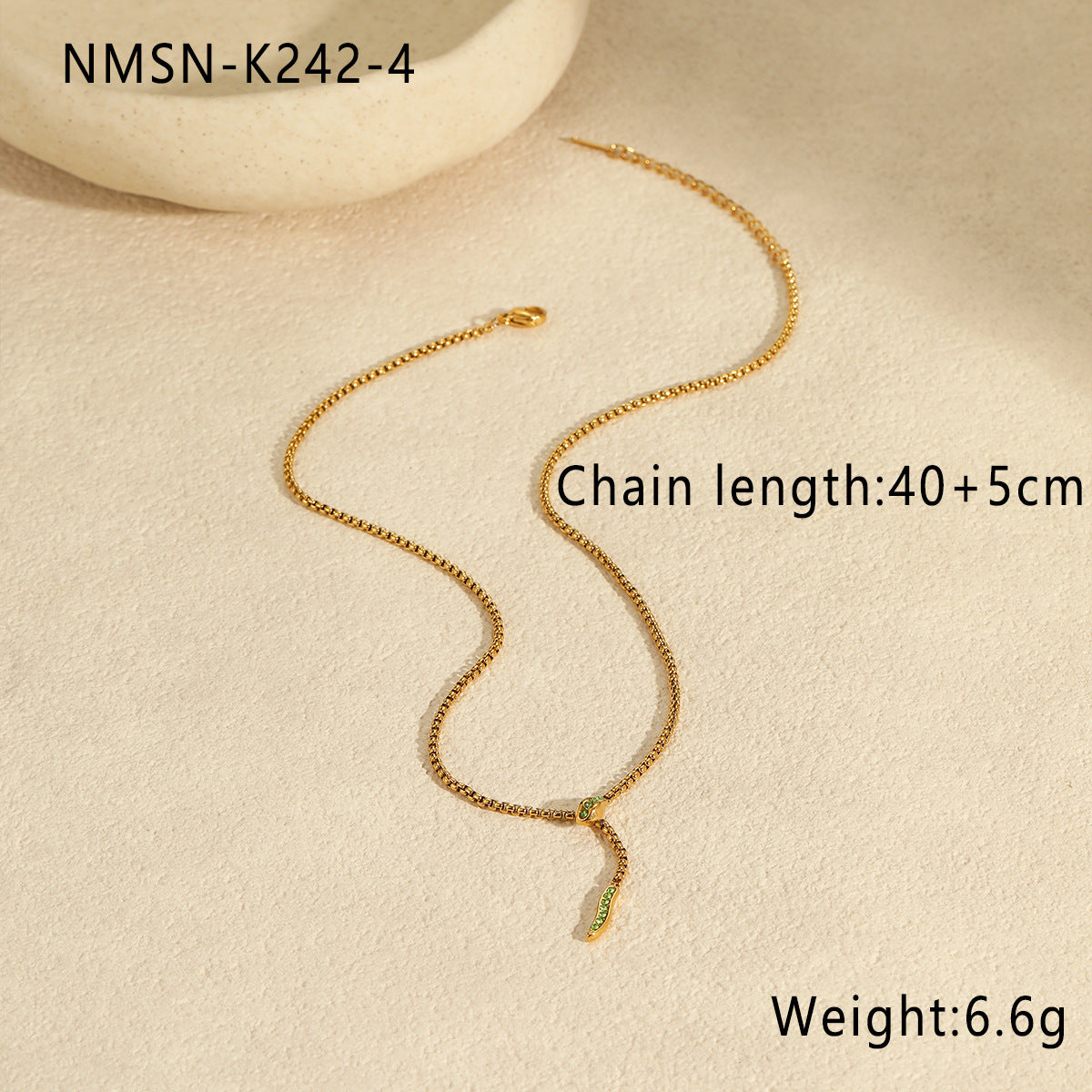 Wholesale  style snake-shaped snake element stainless steel necklace
