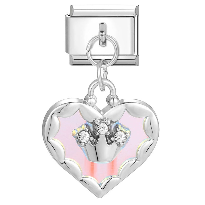 Wholesale Italian Charm Bracelet 9mm DIY Splicing Removable Stainless Steel Romantic Pendant Composable Bracelet