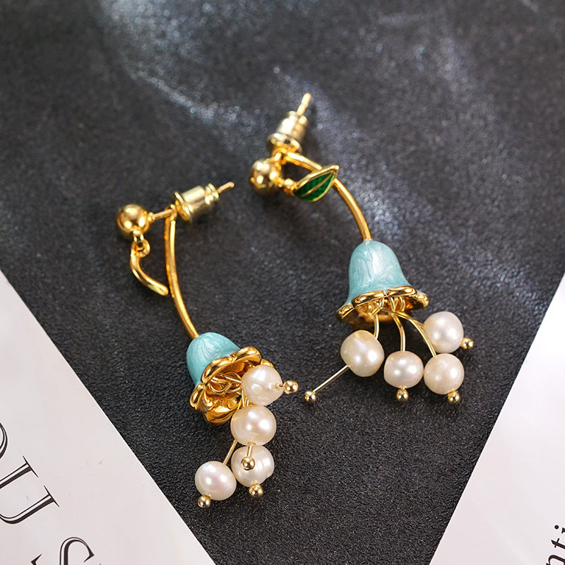 Wholesale two-way freshwater pearl earrings tassel high-end earrings