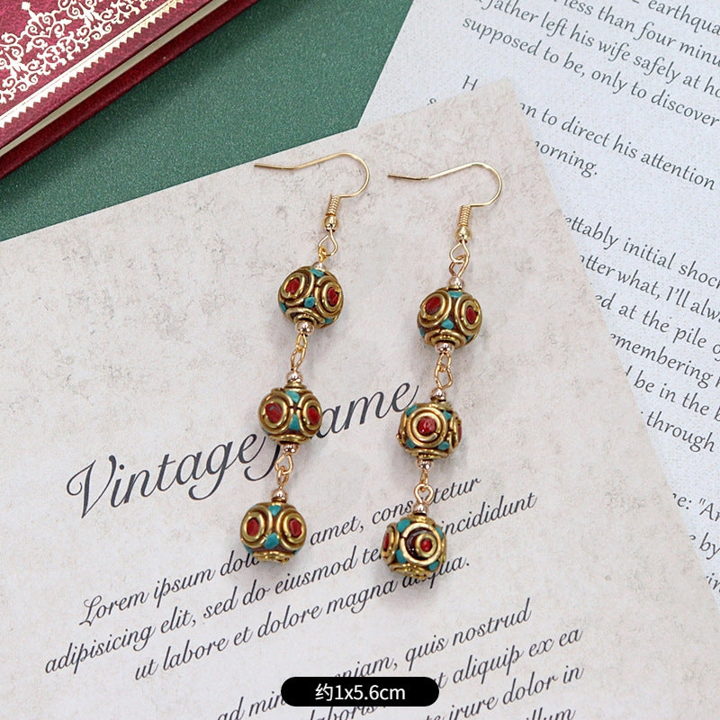 Wholesale Retro Nepal Style Handmade Dangle Earrings,  Trendy Fashion Accessory for Party or Everyday Wear