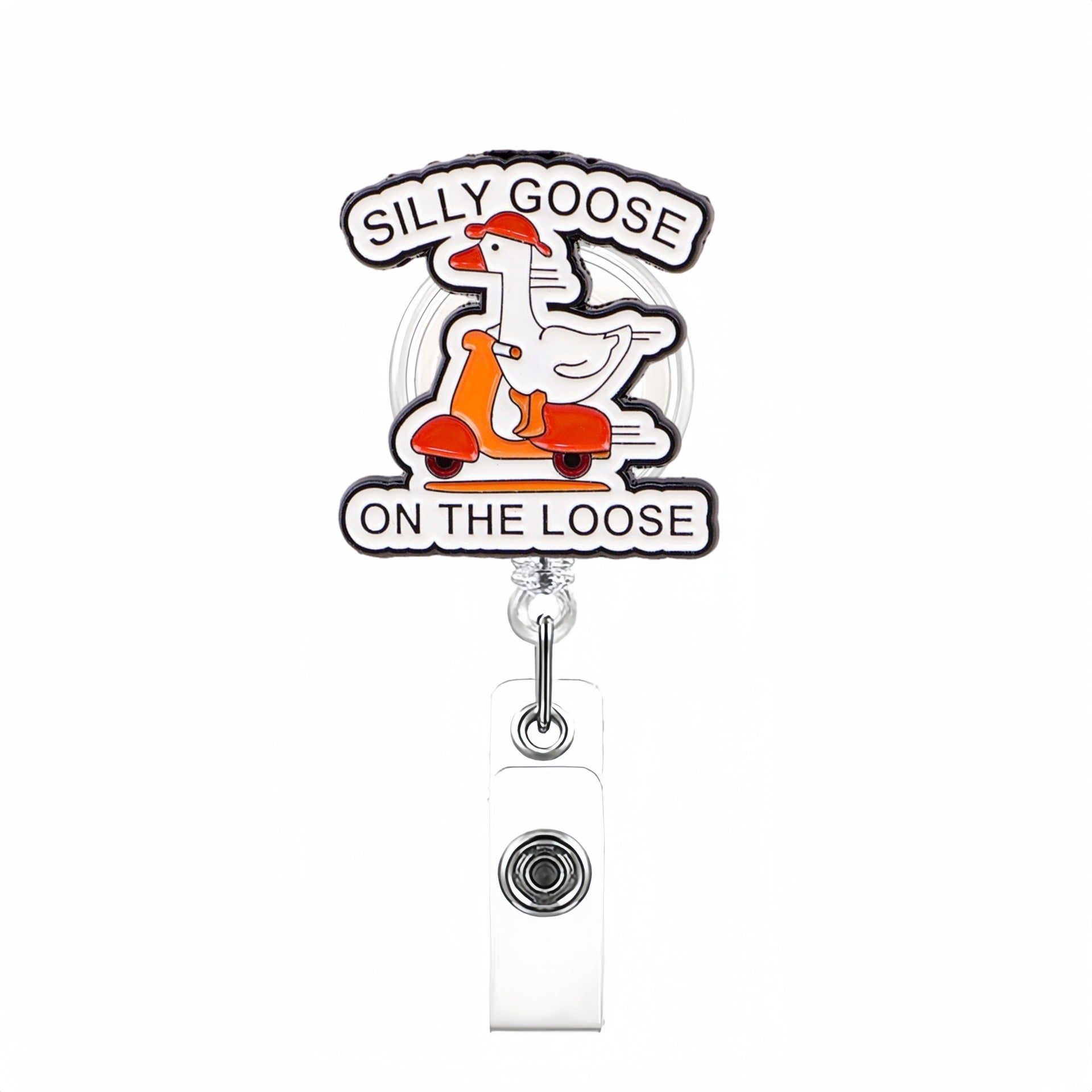 Thème animal en gros acrylique rétractable enroule des badges de trousseau rétractable