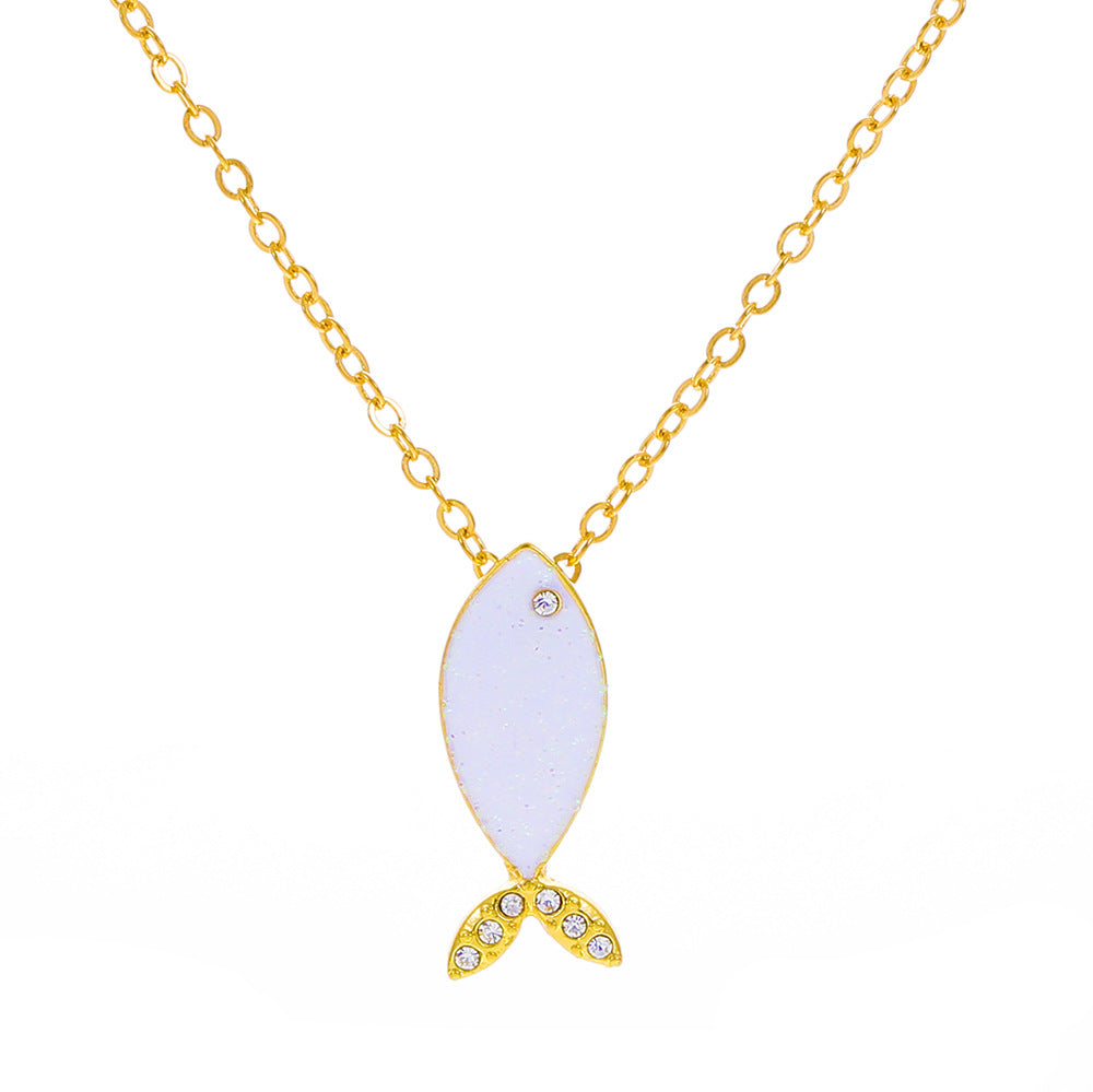 Wholesale mermaid tail jewelry suit clavicle chain earrings