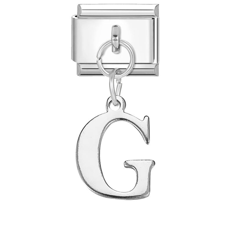 Wholesale 9mm Italian Charm Starter Bracelets DIY Letter Pendant Stainless Steel Composable Bracelet