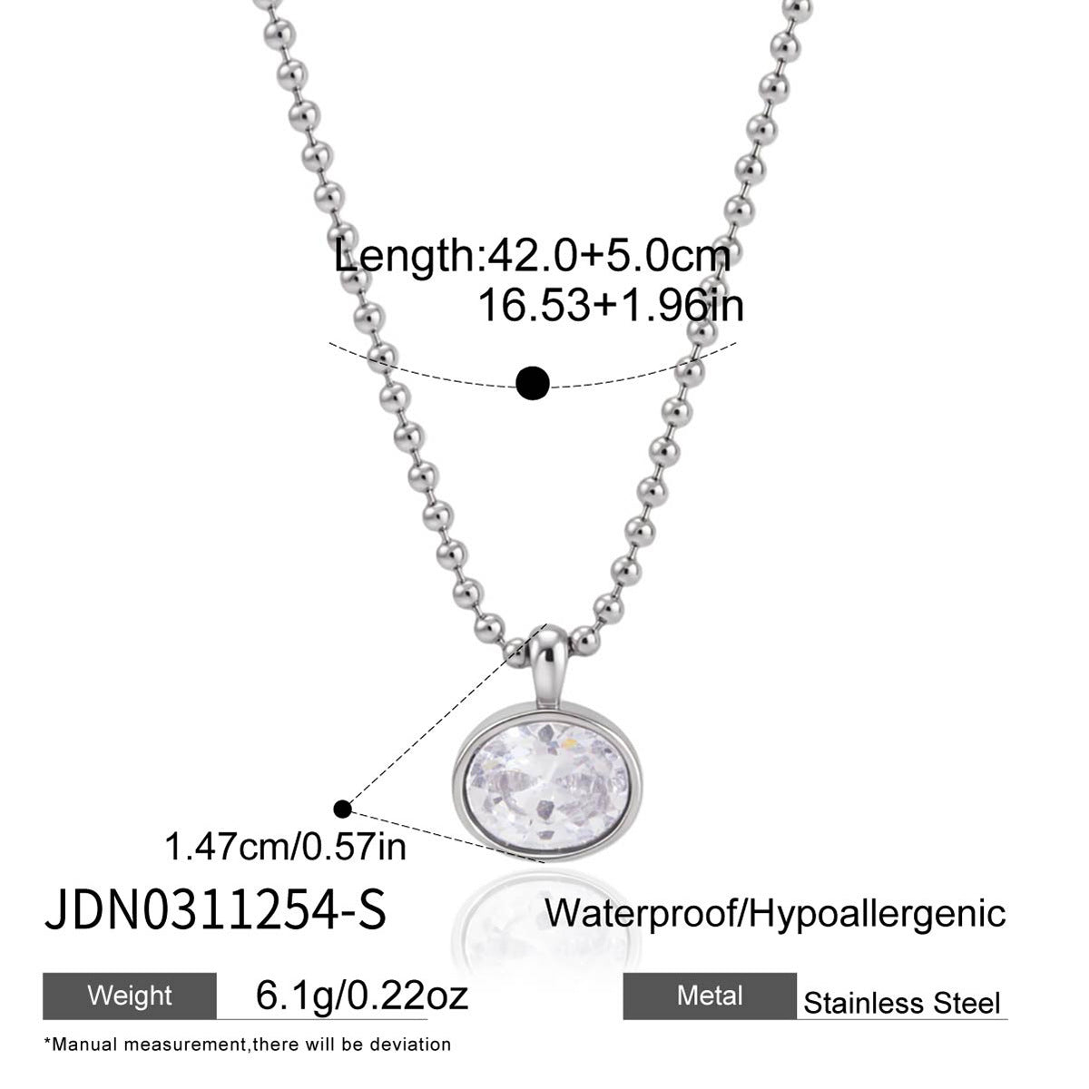 Wholesale Stainless Steel Zircon Necklace Fashion Jewelry Accessory Gift