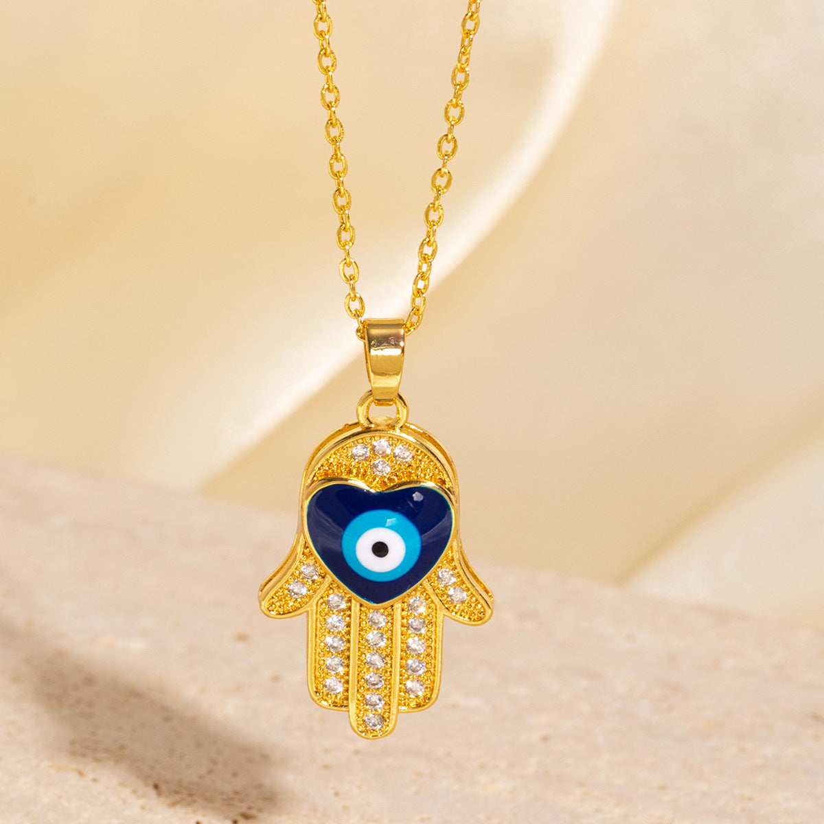 Wholesale Turkey Blue Eyes Devil Eye Pendant Titanium Steel Necklace