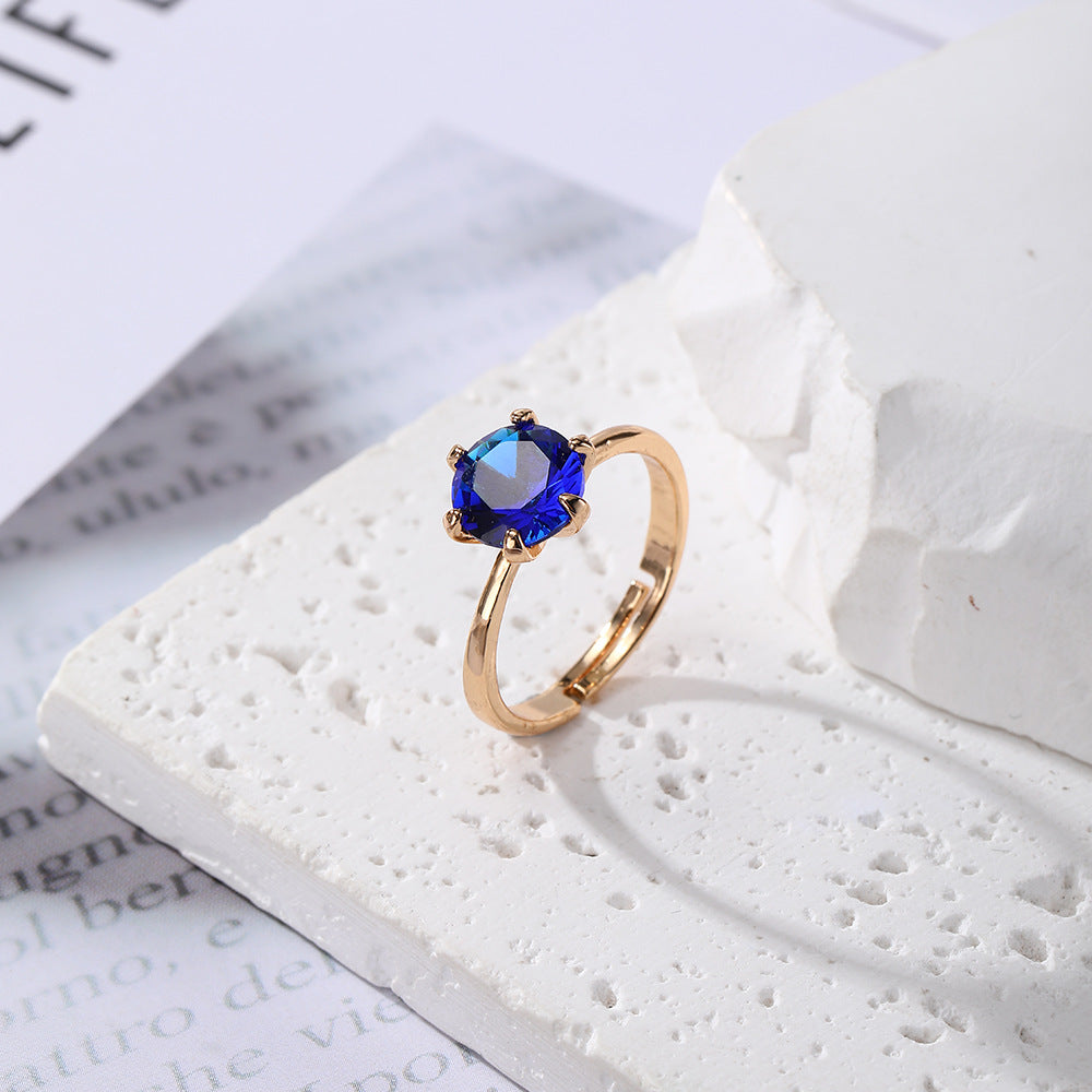 Wholesale Green Geometric Rhinestone Ring Women S Adjustable Open Alloy Jewelry Accessory Party Gift Everyday Wear