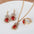 Wholesale Water Drop Heart Diamond Necklace Earring Set