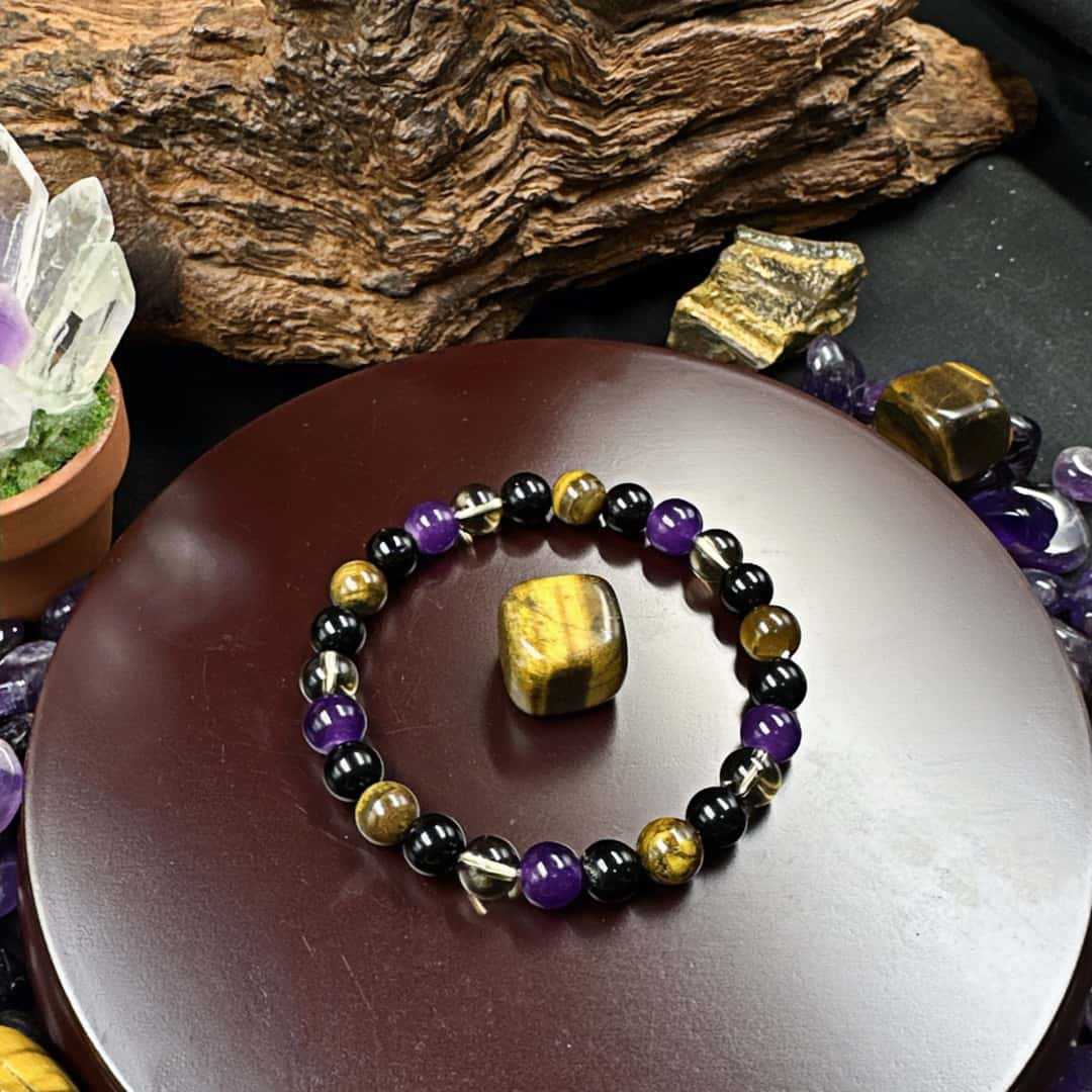 Wholesale Tiger Eye Stone Smoky Quartz Amethyst Obsidian Bracelet