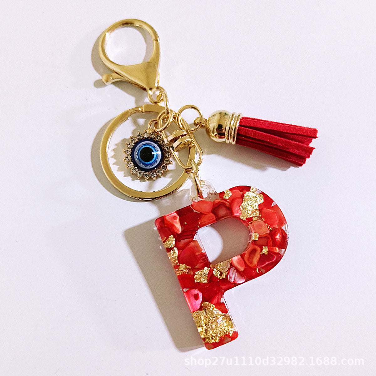 Wholesale Evil Eye Tassel Resin Letter Keychain Bag Charm Fashion Accessory for Party Resale