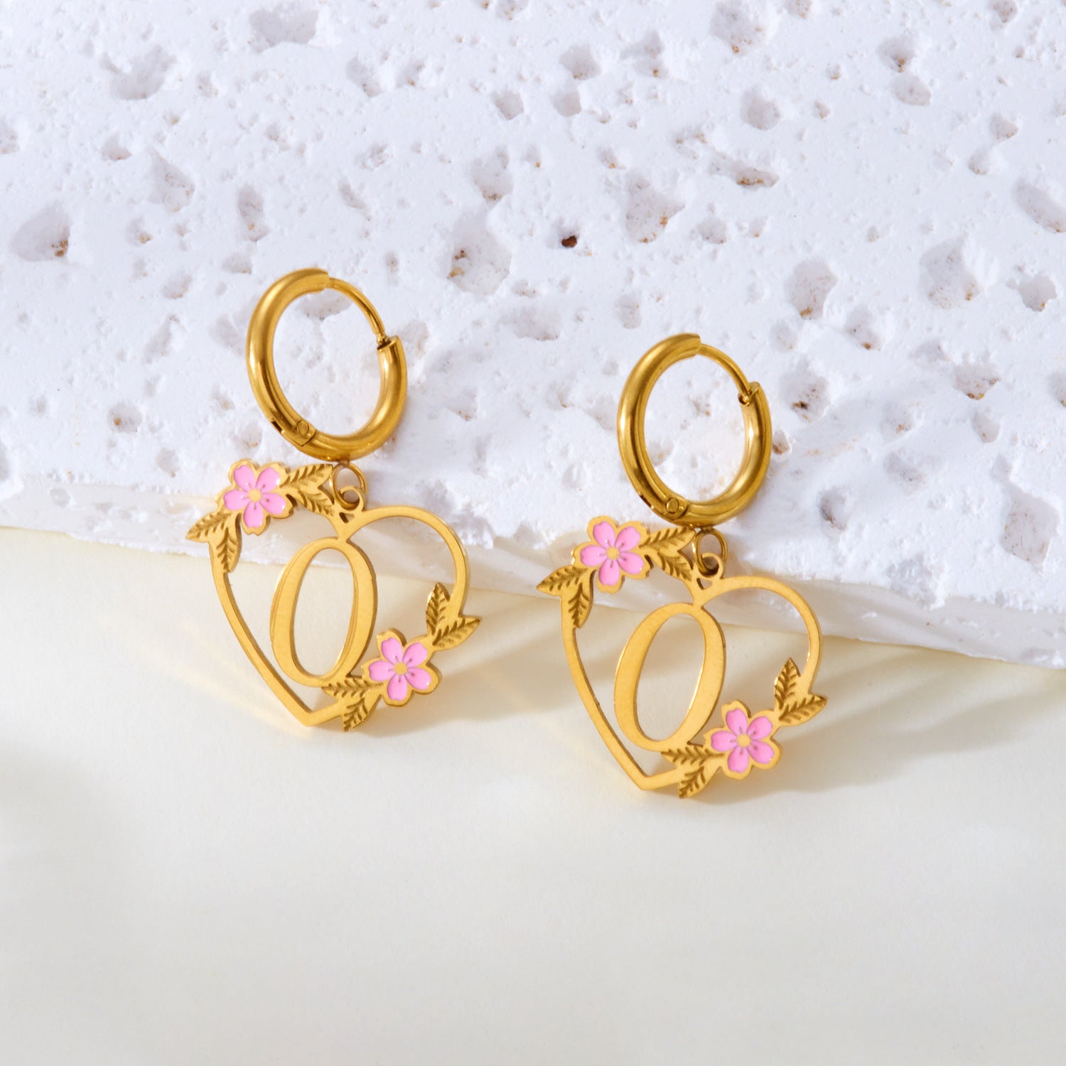 Wholesale Luxury Cut Out Stainless Steel 26 English Letter Earrings