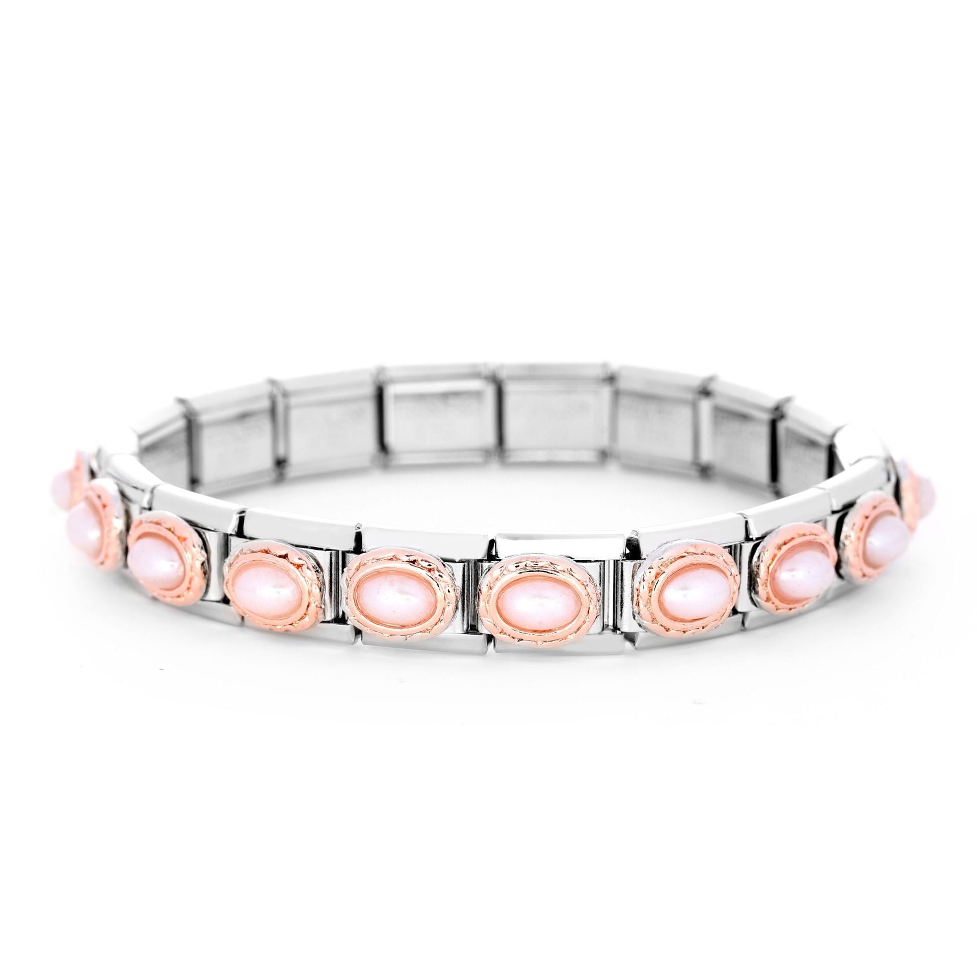 Wholesale Italian Charm Bracelet 9mm DIY Splicing Removable Stainless Steel Oval Gem Series Composable Bracelet ACC-BT-XY049