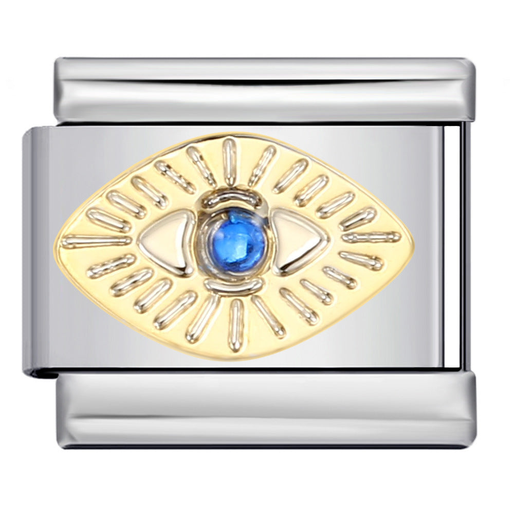 Wholesale Italian Charm Bracelet 9mm DIY Splicing Removable Devil Eye Stainless Steel Composable Bracelet