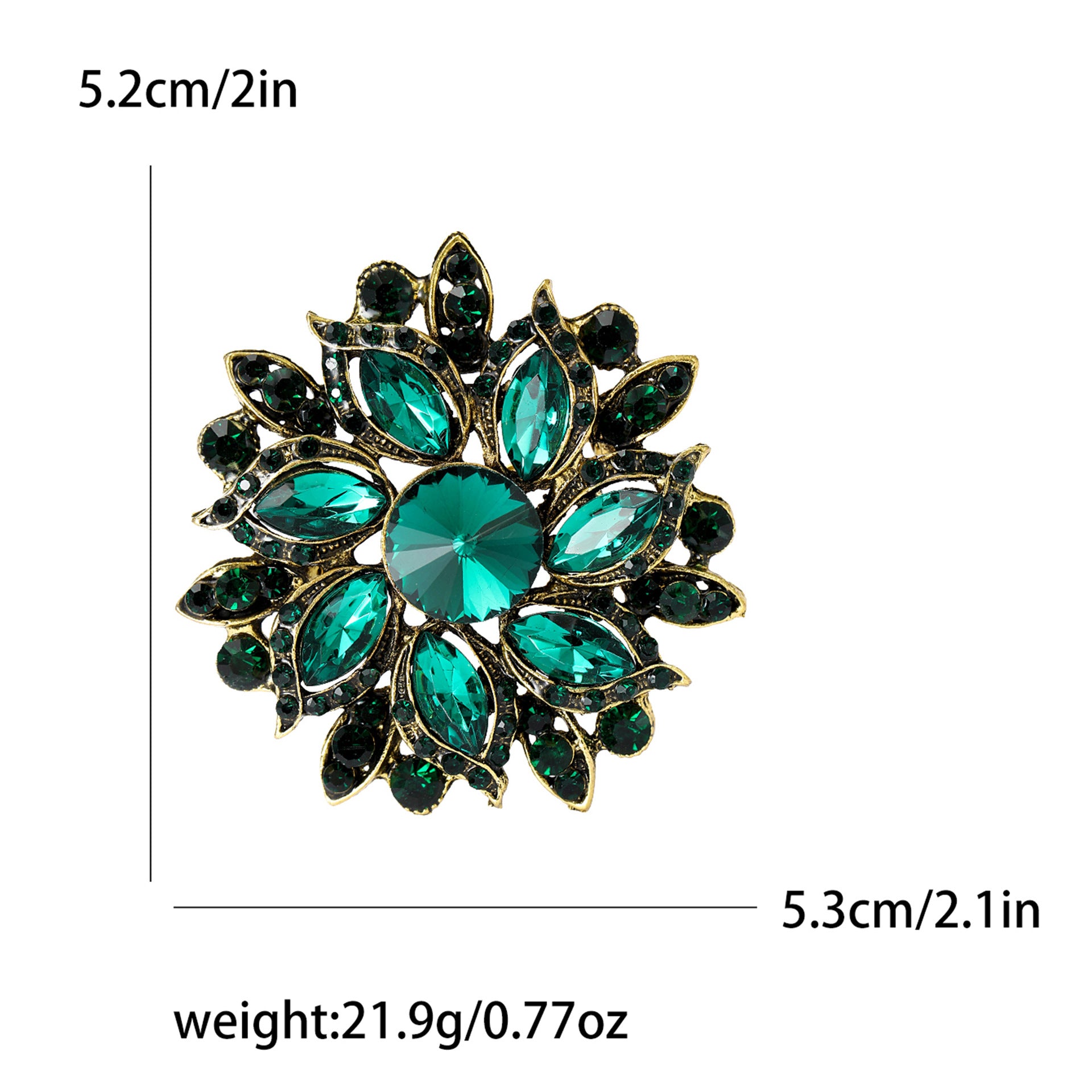 Wholesale Retro Flower Brooch Fashion Crystal Glass Women S Alloy Pin Casual Party Jewelry Accessory For Resale