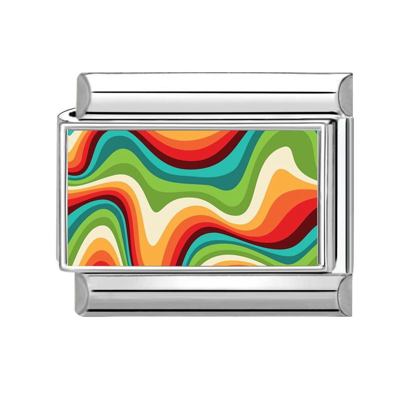 Wholesale 9mm Italian Charm Starter Bracelets DIY Colorful Single Section Creative Stainless Steel Composable Bracelet