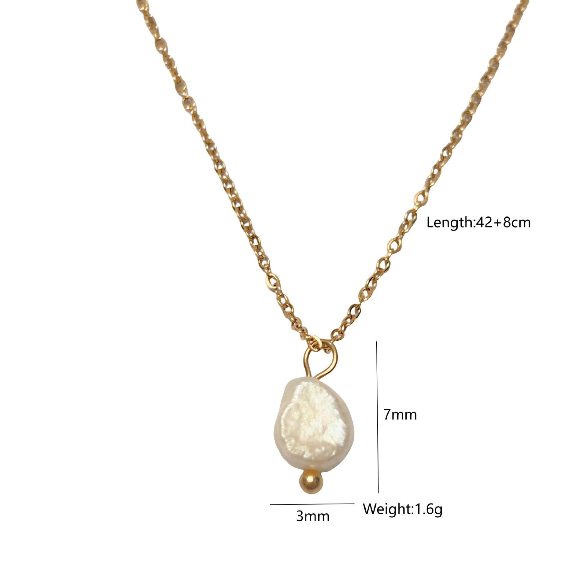 Wholesale  pearl crystal elements Bohemian stainless steel Baroque pendant necklace