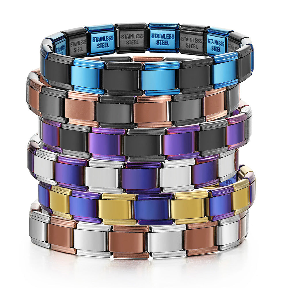Wholesale Stainless Steel Electroplated Italian Modular Bracelet Chain DIY Fashion Accessory