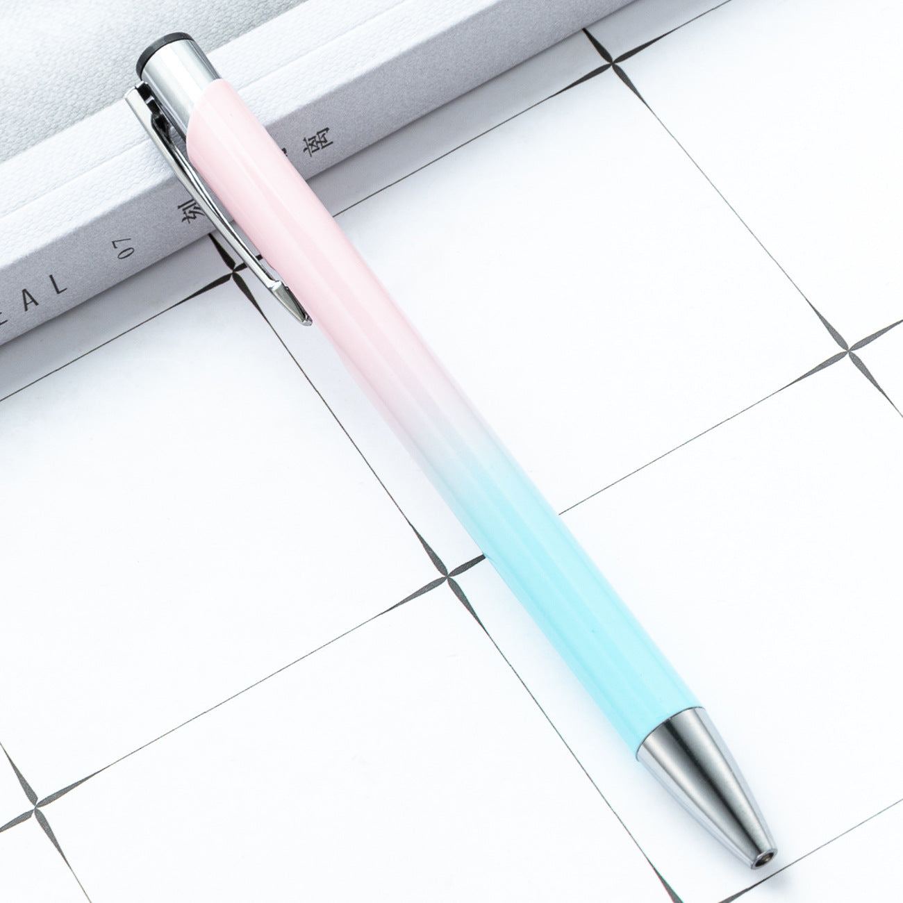 Wholesale Double coil gradient aluminum pen metal push ballpoint pen