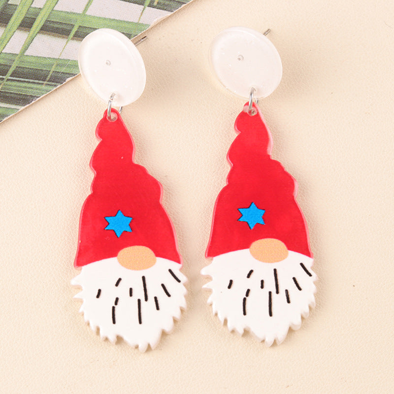 Wholesale Christmas Series Cup Snowman Acrylic Earrings