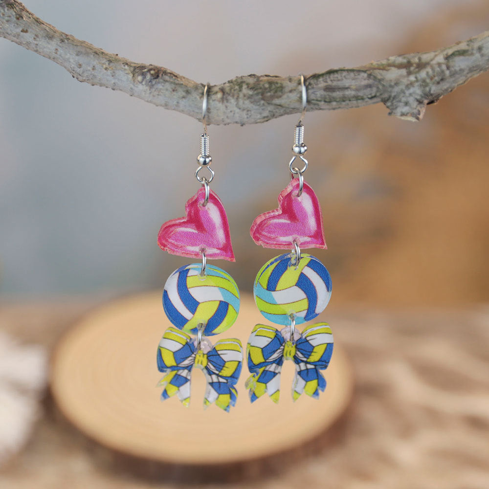 Wholesale sports style ball theme acrylic earrings