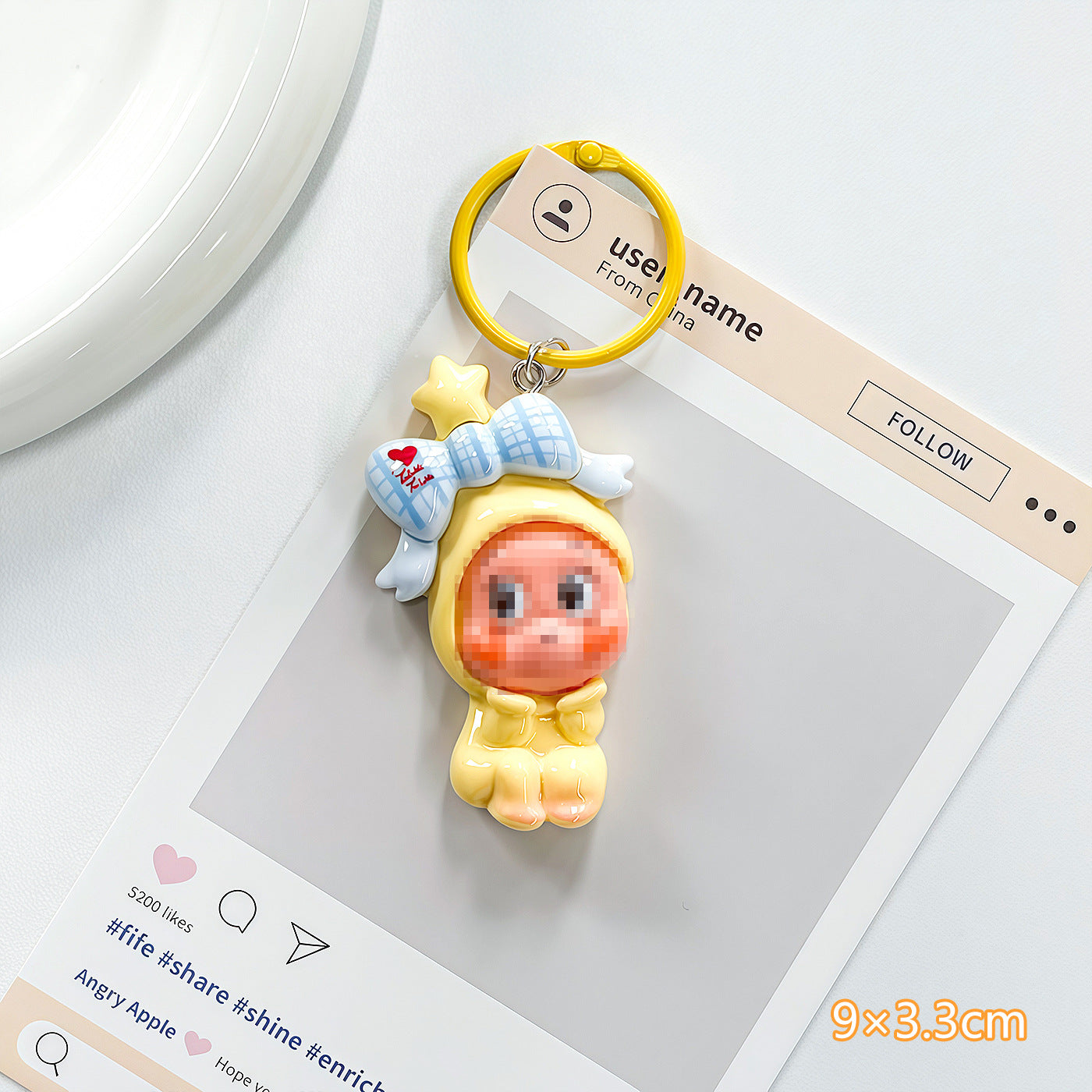 Wholesale Trendy Plastic Resin Star Keychain Bag Charm Gift for Students