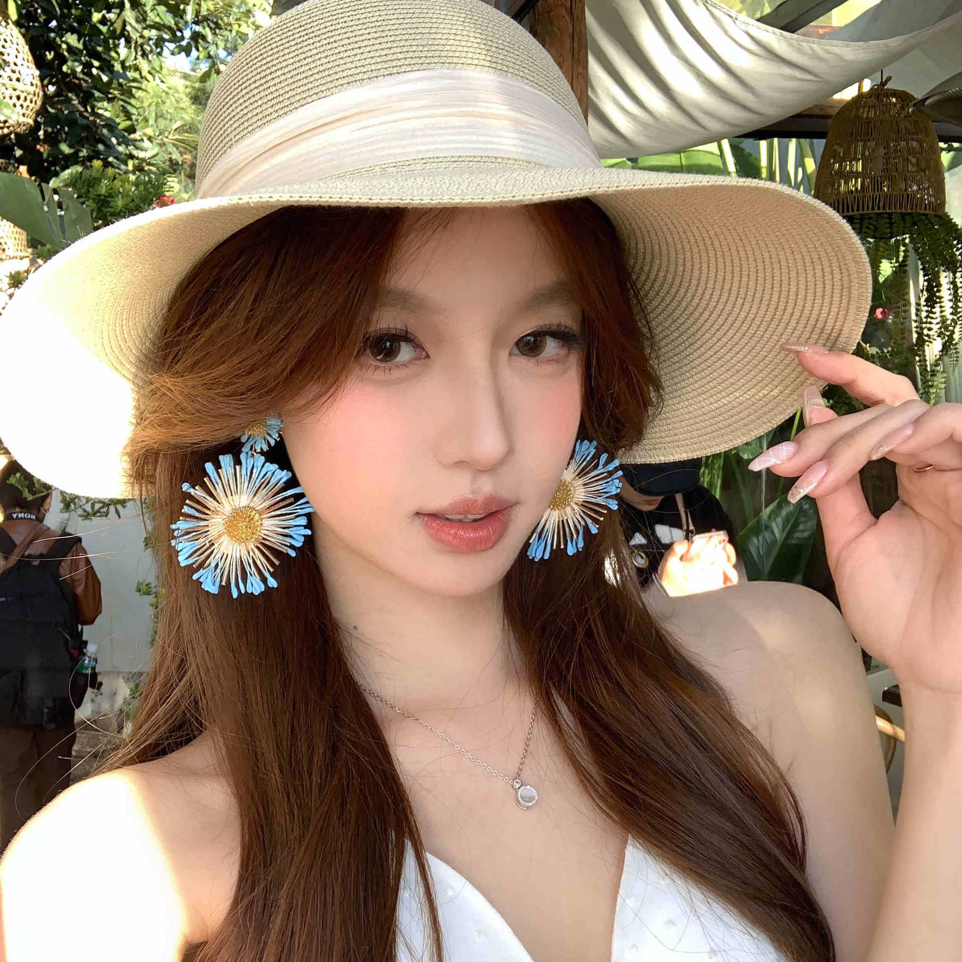 Wholesale  Sunflower Earrings Exaggerated Earrings