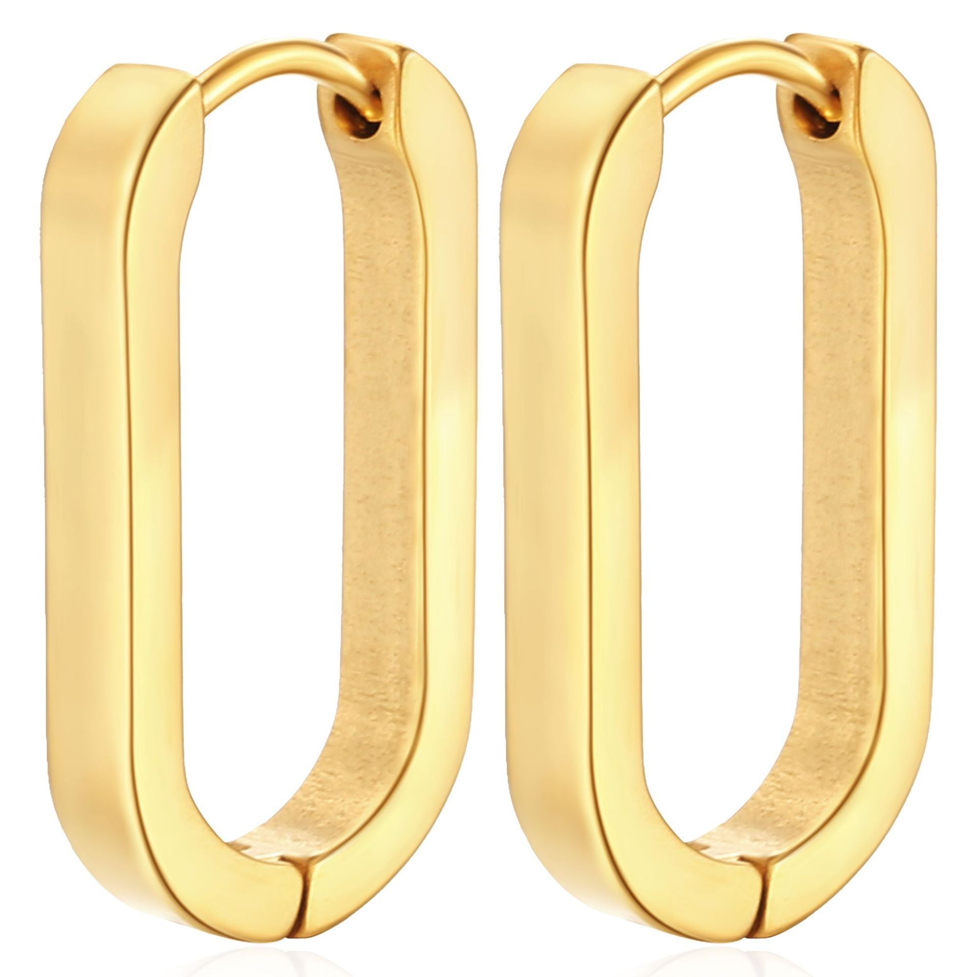 Wholesale Trendy Stainless Steel Geometric Ear Cuffs Unisex Electroplated Steel Tone Jewelry Accessory