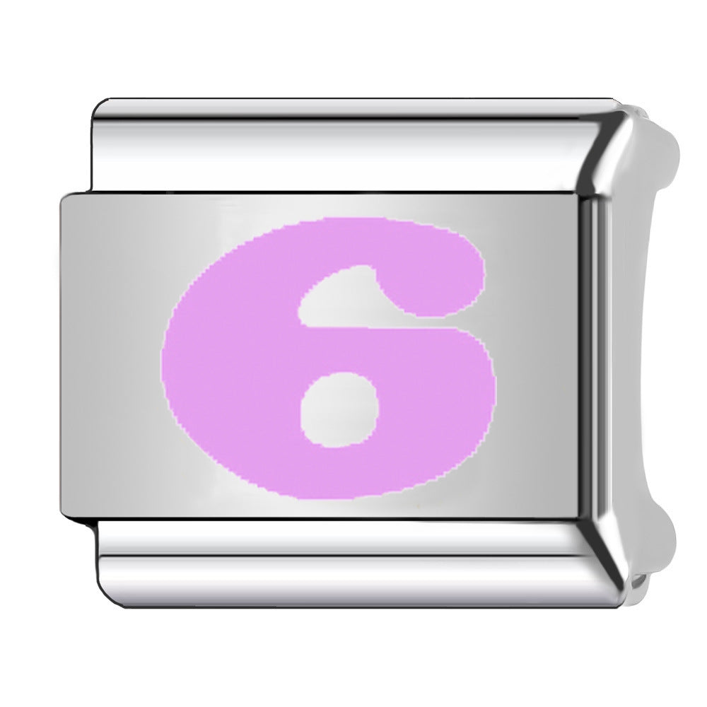 Wholesale  Italian Charm Bracelet 9mm DIY  pink   Creative Stainless Steel Composable Bracelet