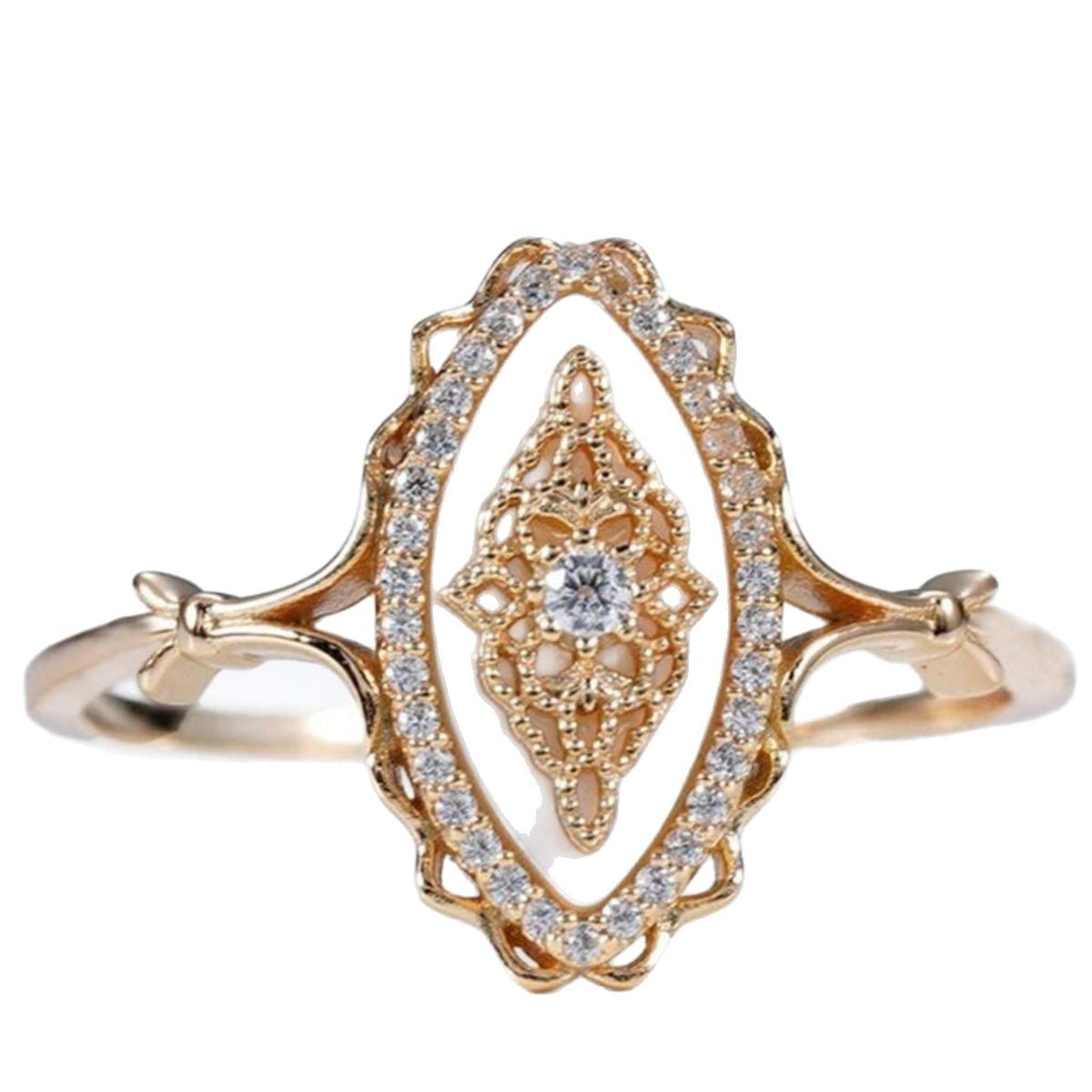 Wholesale Hollow lace diamond ring all-match ring