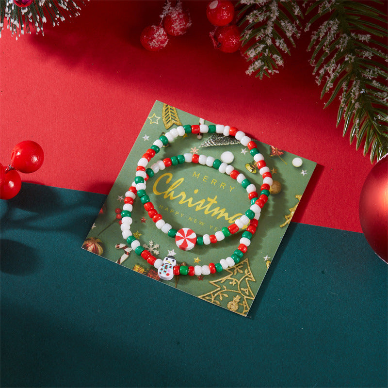 Wholesale Christmas Woven Paper Card Bracelet