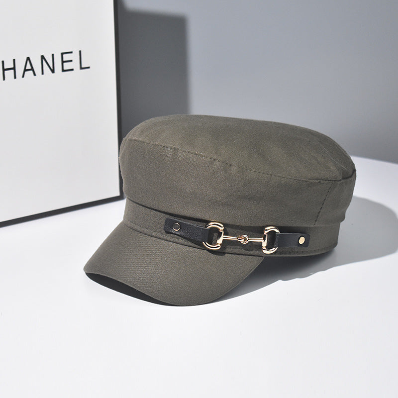 Wholesale Chic Casual Beret Hat Black Flat Top Cap With Curved Brim Breathable Everyday Fashion Accessory