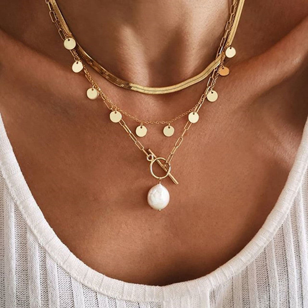 Wholesale Snake bone thick multi-layered necklace