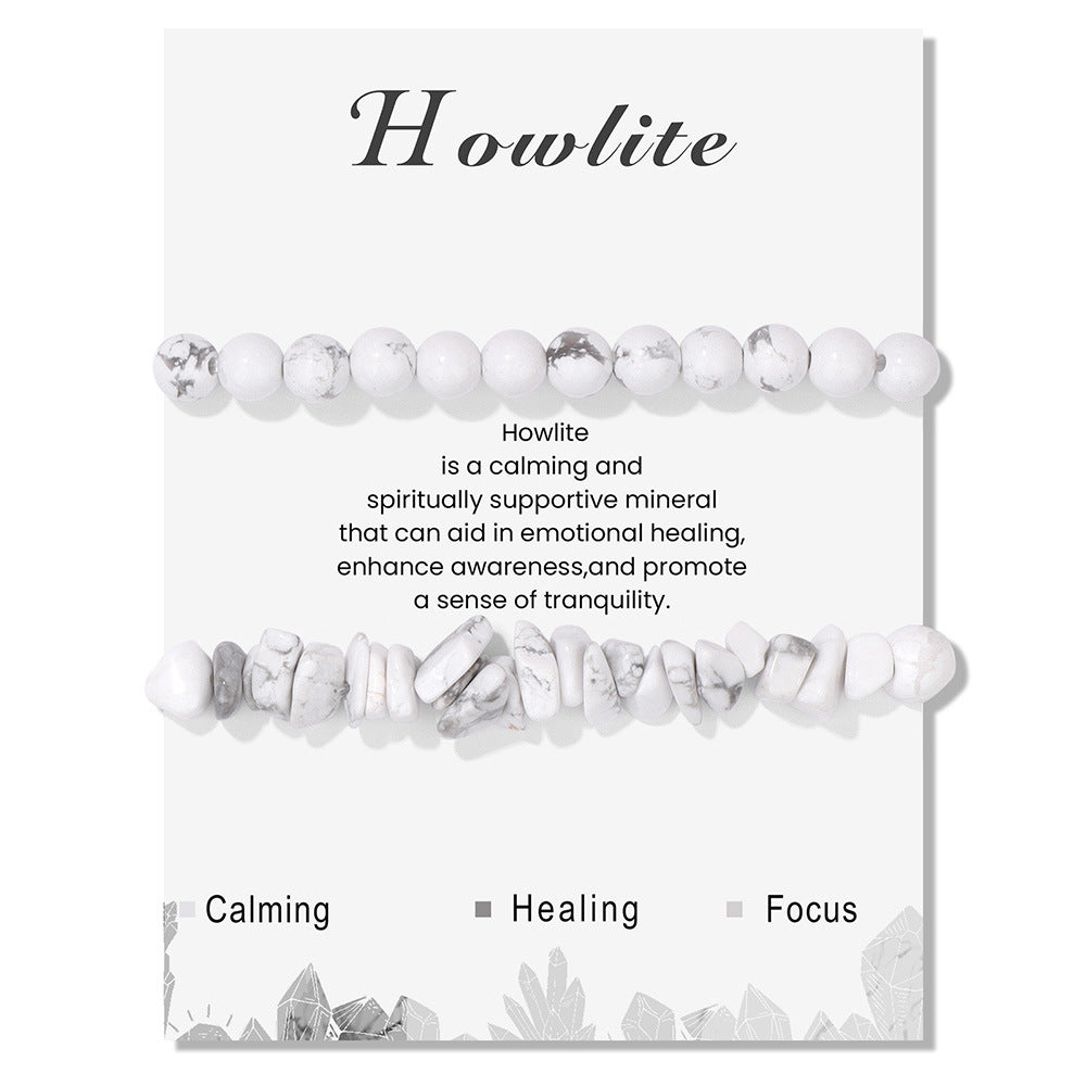 Wholesale Double Layer Natural Strawberry Crystal 8mm Bead Elastic Bracelet ACC-BT-YinYi009