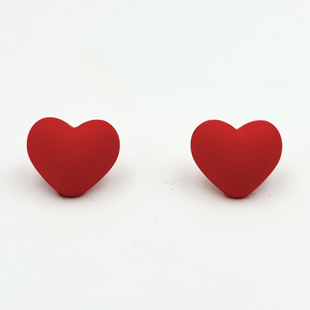 Wholesale  Simple Color Heart Acrylic Earrings