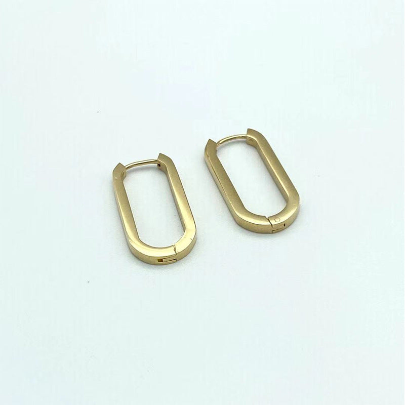 Wholesale Golden U-shaped earrings  geometric stainless steel fashion earrings