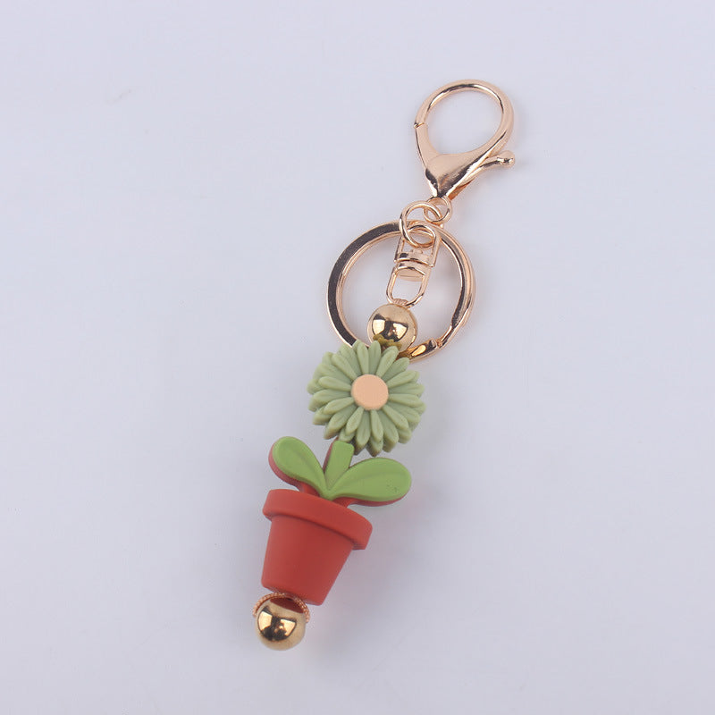 Wholesale Cartoon Daisy Flower Silicone Keychain ACC-KC-GuangTian029