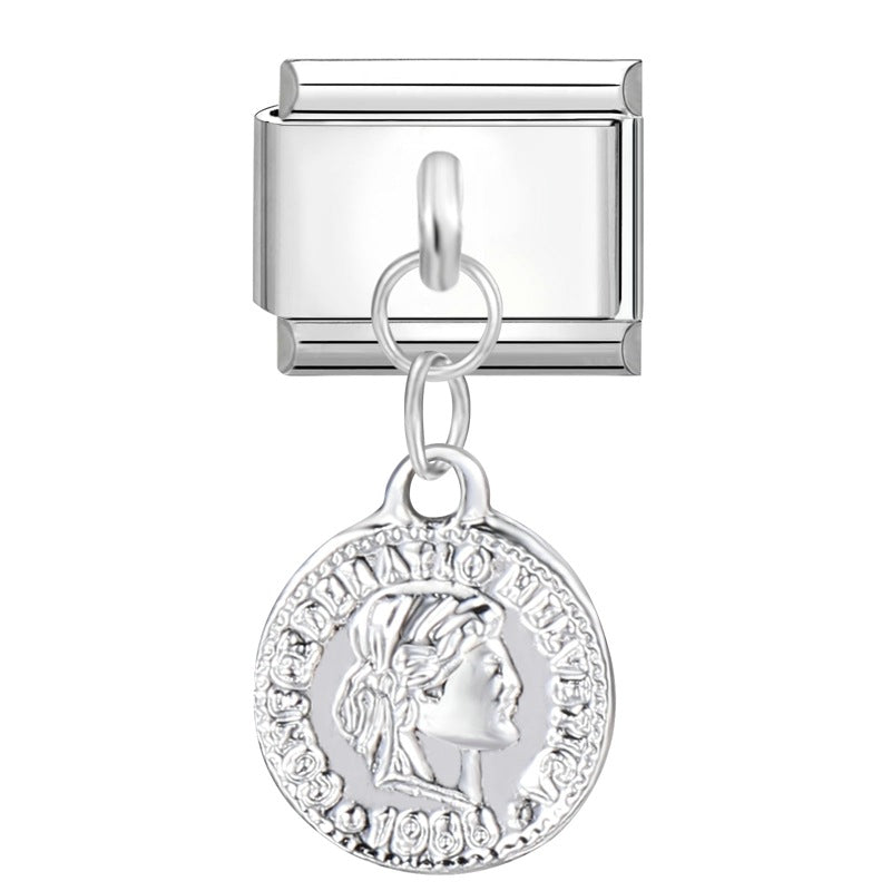 Wholesale Italian Charm Bracelet 9mm DIY Splicing Cute Creative Pendant Stainless Steel Composable Bracelet