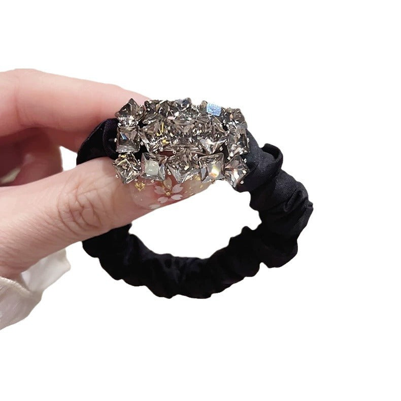 Wholesale  Black Rhinestone Hair Ties Hair Accessories Hair Scrunchies