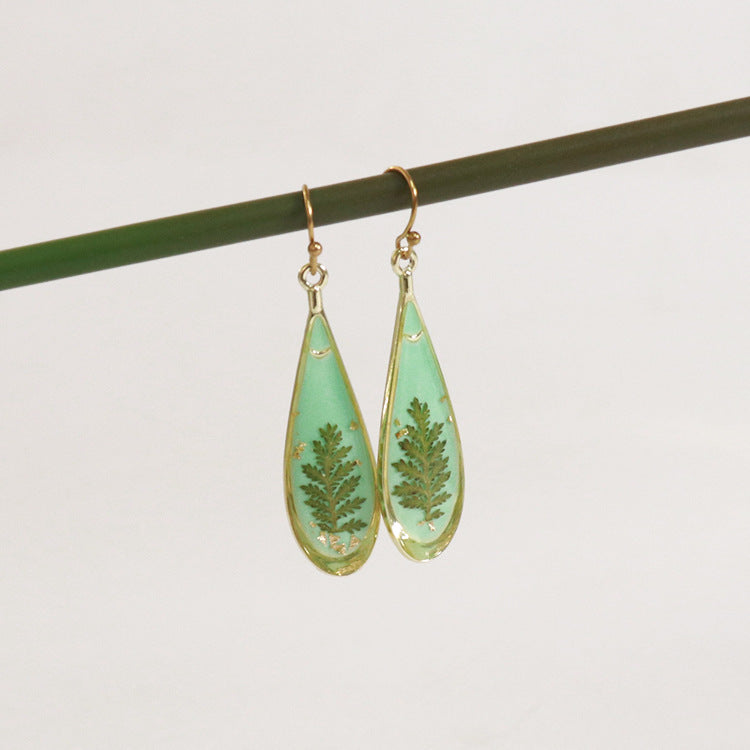 Wholesale 6pcs/pack Herbarium Resin Colored Dried Flower Earrings